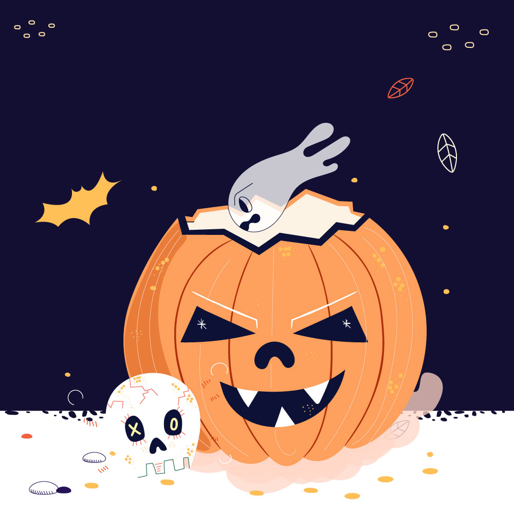 Outstanding and unique vector Halloween illustrations with a simple design and nice colors