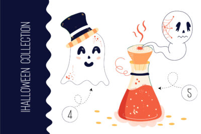 Outstanding and unique vector Halloween illustrations with a simple design and nice colors