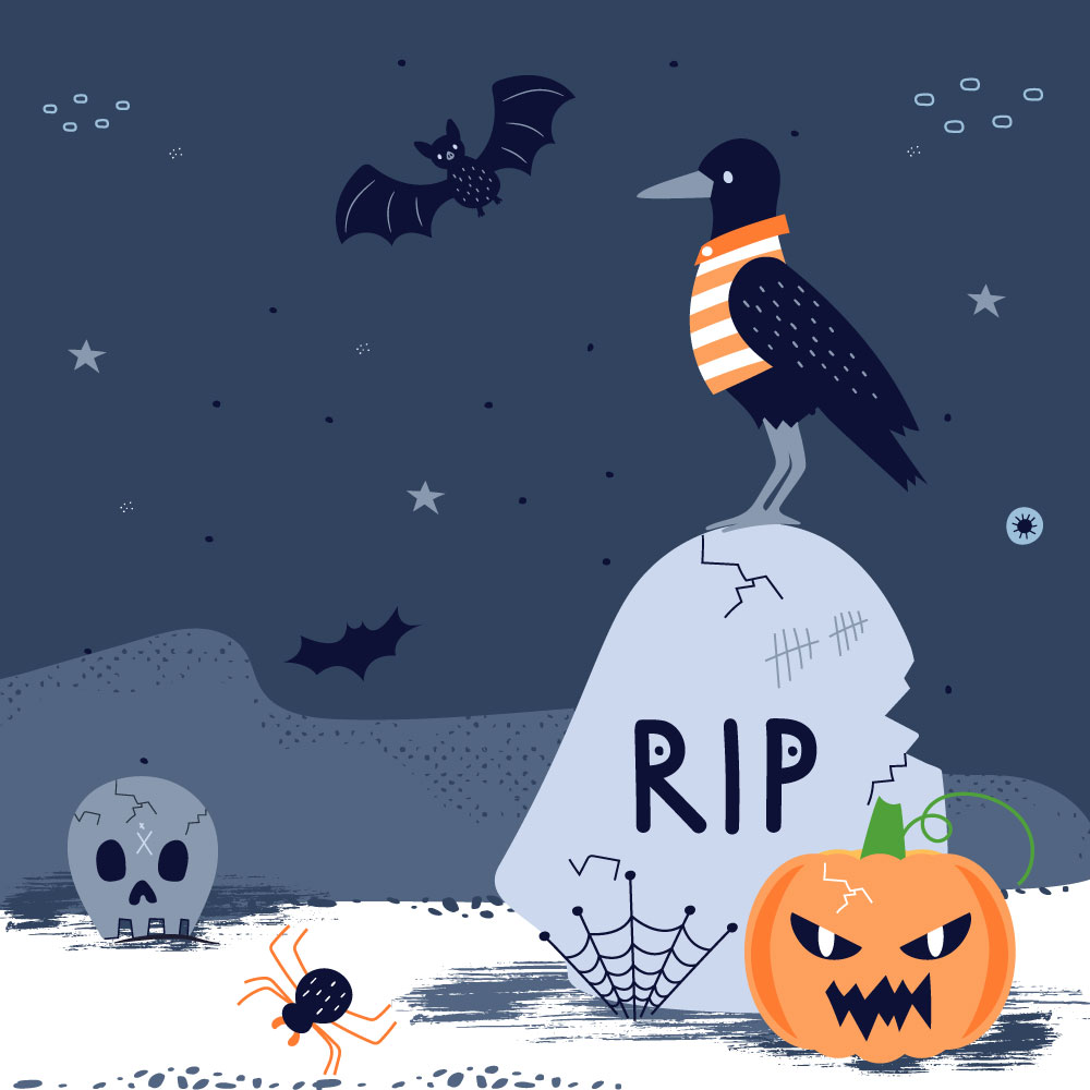 A beautiful collection of vector Halloween illustrations