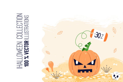 Eye-catching vector Halloween promotion and sale illustrations