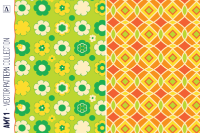 A collection of 4 vector patterns with a retro look and feel